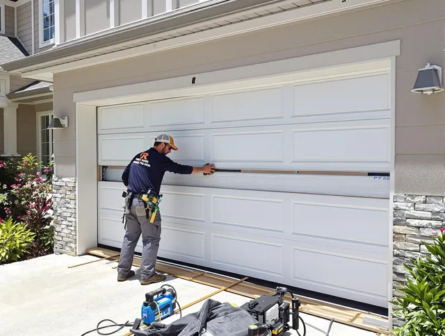 Black Forest Garage Door Repair team performing complete garage door replacement at Black Forest residence