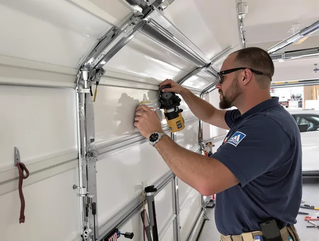 Black Forest Garage Door Repair technician quieting a noisy garage door in Black Forest