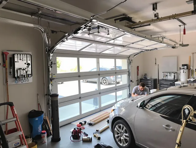 Garage door noise reduction service by Black Forest Garage Door Repair in Black Forest