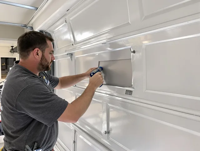Garage door panel repair by Black Forest Garage Door Repair in Black Forest