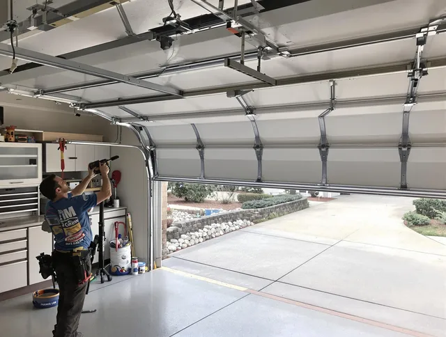 Garage door track repair service by Black Forest Garage Door Repair in Black Forest